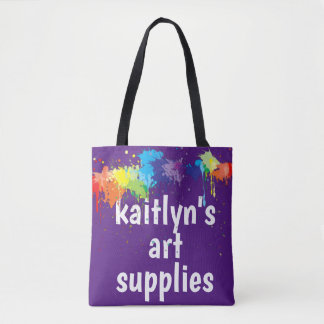 Cute personalized Art Supply Tote Bag