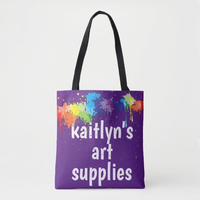 Cute personalized Art Supply Tote Bag (Front)