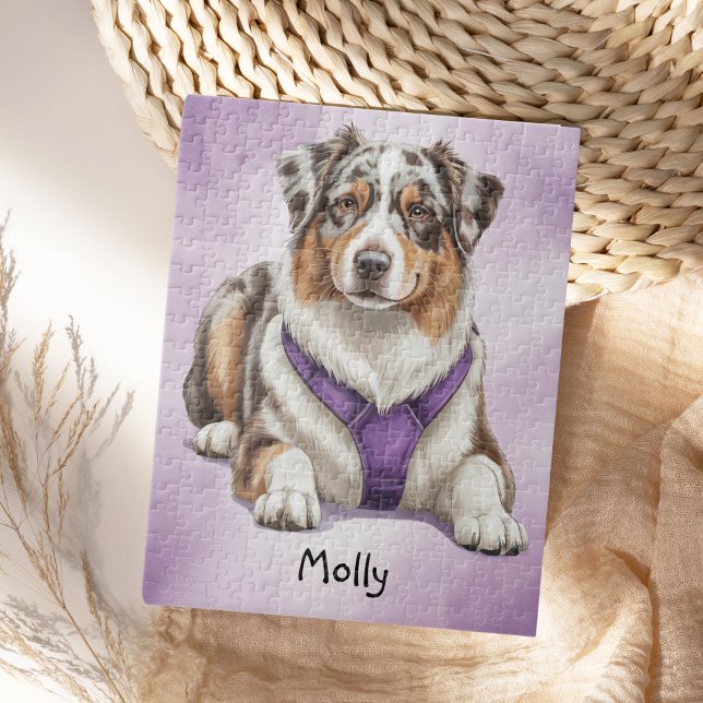 Cute Personalized Australian Shepherd Jigsaw Puzzle (Creator Uploaded)