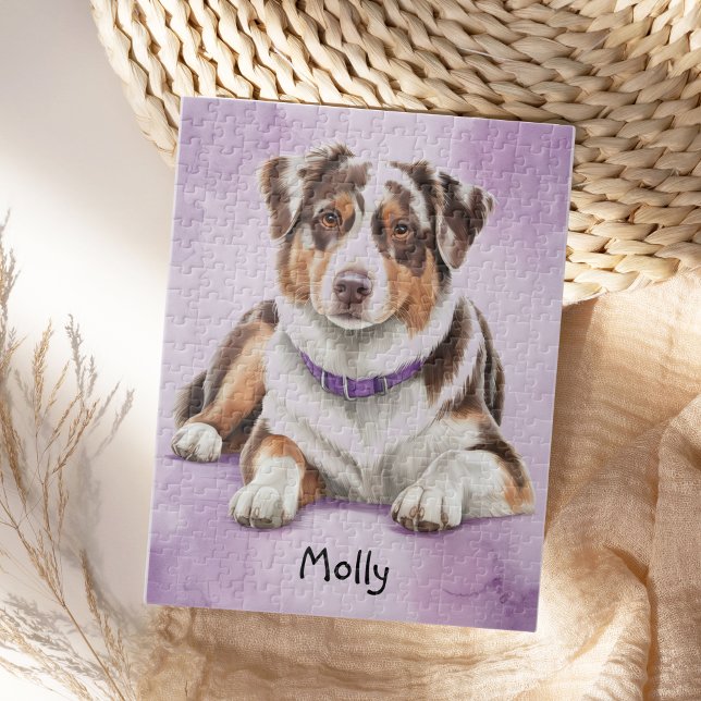 Cute Personalized Australian Shepherd Jigsaw Puzzle (Creator Uploaded)