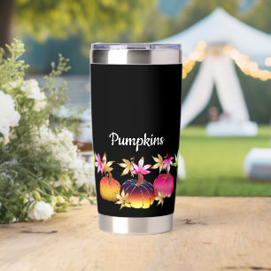 Cute Personalized Autumn Pumpkins Insulated Tumbler