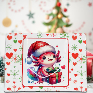 Cute Personalized Axolotl Christmas Large Gift Bag