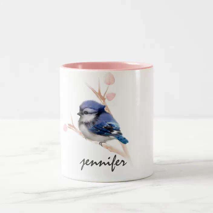 Cute Personalized Baby Blue Jay Bird Mug Zazzle Com