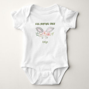 Cute Personalized Baby Egg Hunting Crew Bodysuit