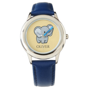 Cute Personalized Baby Elephant Kids Name Watch