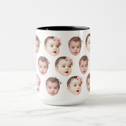 Cute Personalized Baby Face 2 Photos Mug