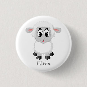 Cute Personalized Baby Lamb Button