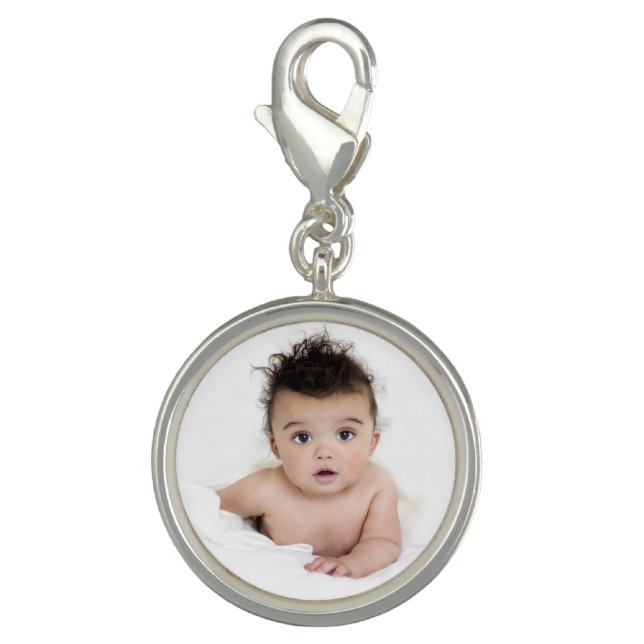 Cute Personalized Baby Photo Charm (Front)