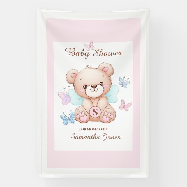 Cute Personalized Baby Shower Banner (Vertical)
