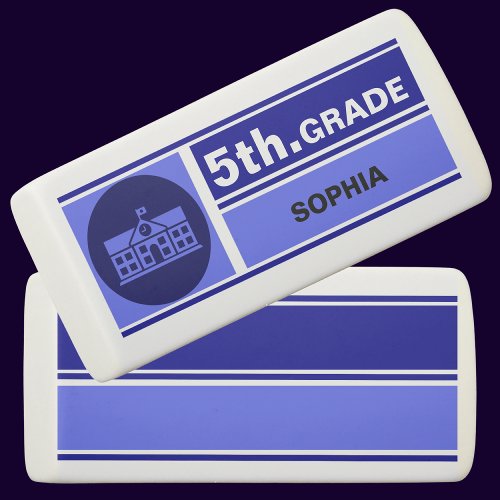 Cute Personalized Back_to_School 5th Grade Eraser