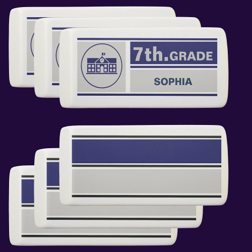 Cute Personalized Back_to_School 7th Grade Eraser