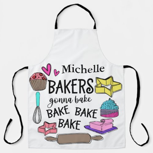 Cute Personalized Bakers Gonna Bake Apron