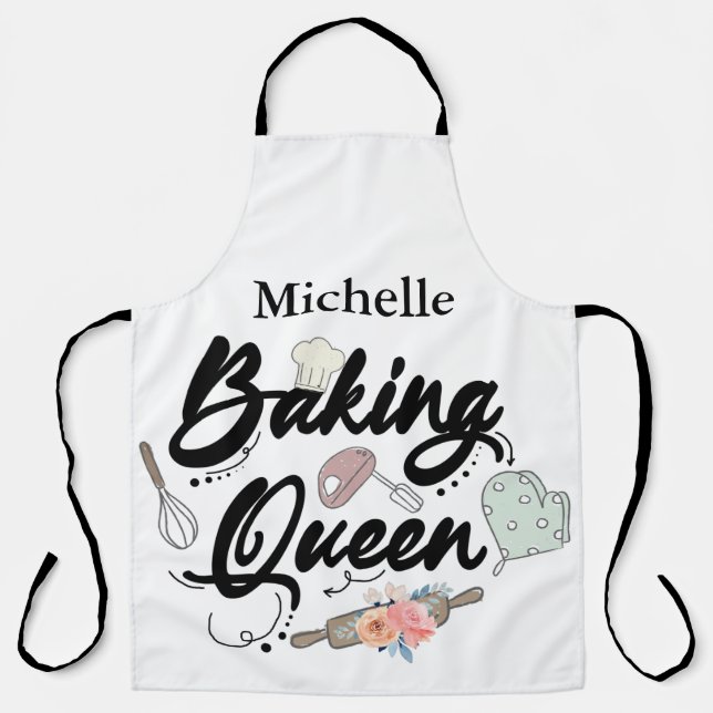 Cute Personalized Baking Queen Apron (Front)