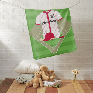 Cute Personalized Baseball Baby Blanket