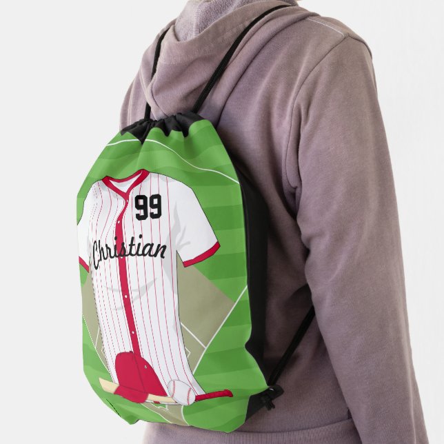 Cute Personalized Baseball Drawstring Bag (Insitu)