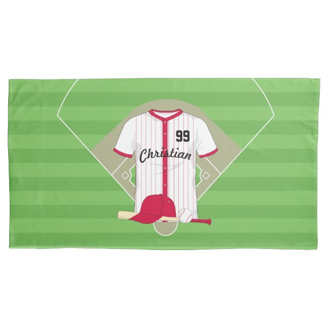 Cute Personalized Baseball Pillow Case (Front)