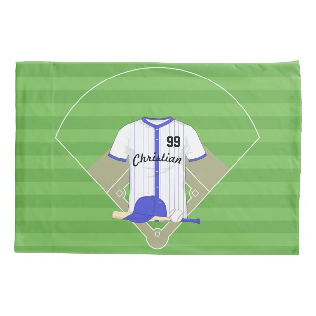 Cute Personalized Baseball Pillow Case (Back)