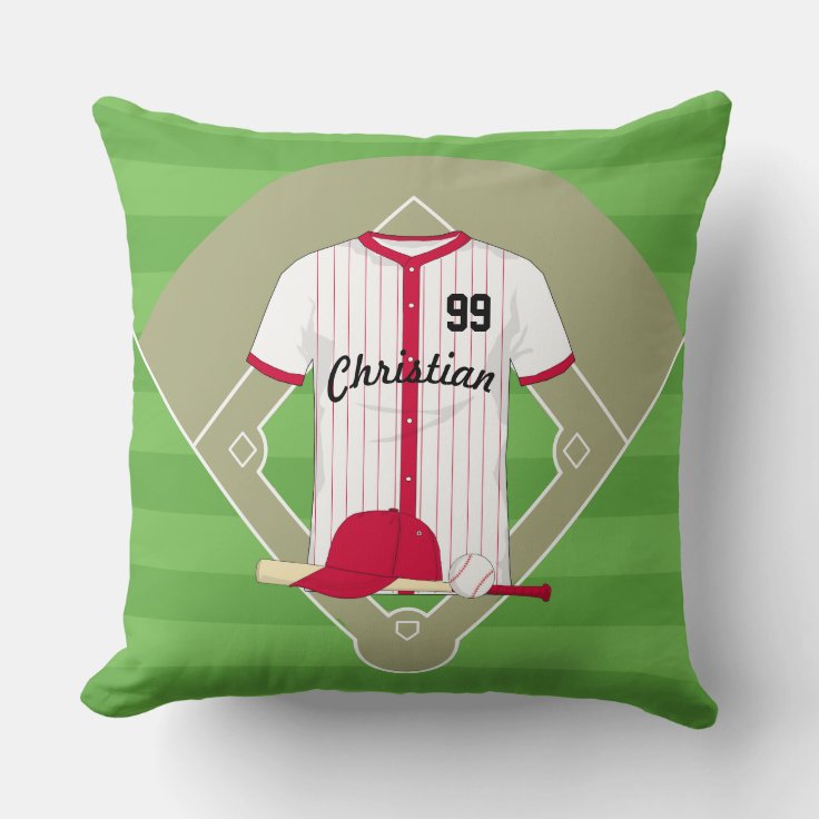 Cute Personalized Baseball Throw Pillow Zazzle