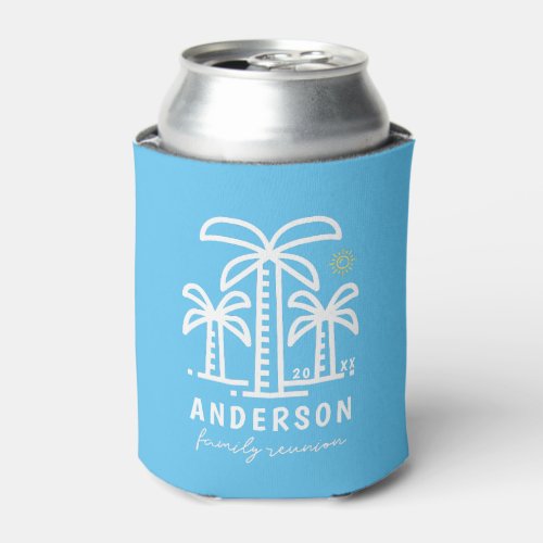 Cute Personalized Beach Family Reunion Can Cooler