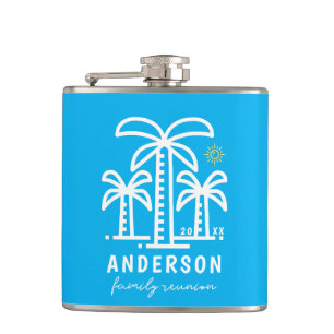 Cute Personalized Beach Family Reunion Flask