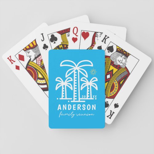 Cute Personalized Beach Family Reunion Poker Cards