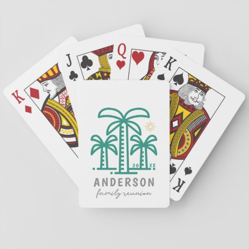 Cute Personalized Beach Family Reunion Poker Cards