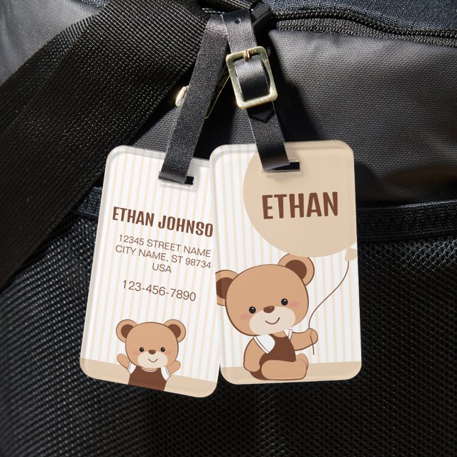 Cute Personalized Bear Luggage Tag (Creator Uploaded)