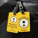 Cute Personalized Bee Luggage Tag<br><div class="desc">This tag is a perfect travel luggage accessory for girl,  women,  ladies who loves bees. With the personalized name in the front and other information in the back,  this tags is extra special.</div>