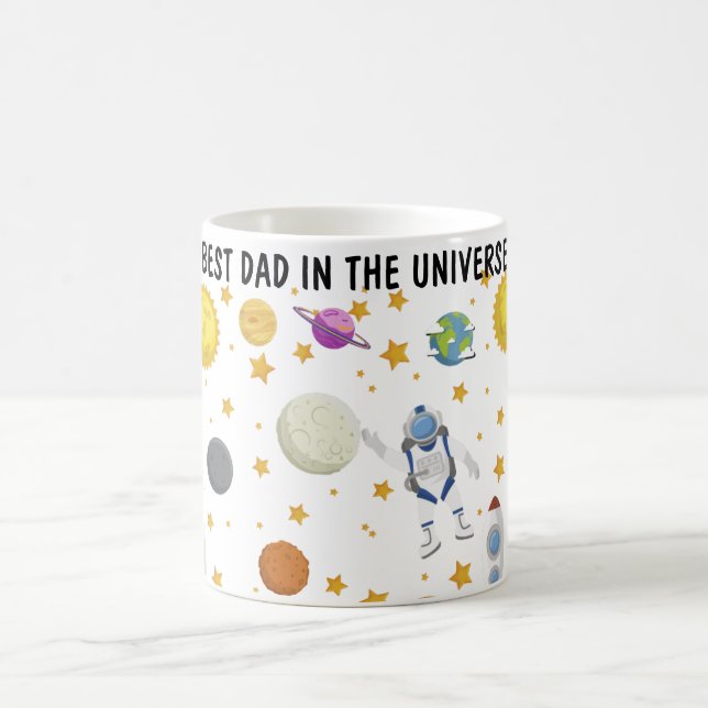 Cute personalized Best Dad In The Universe Coffee Mug (Center)
