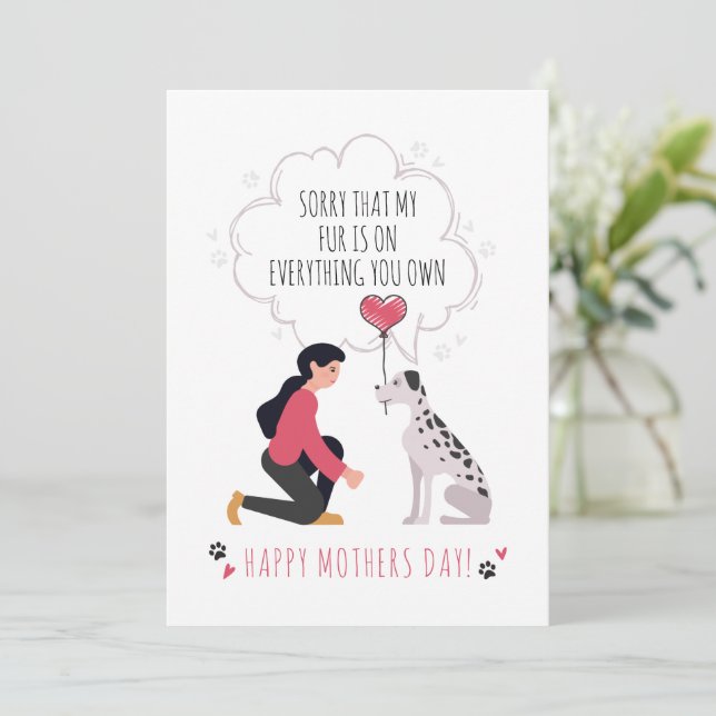 Cute Personalized Best Dog Mom Mothers Day  Holiday Card (Standing Front)