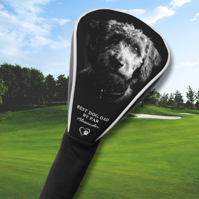 Cute Personalized Best Doodle Dog Dad By Par  Golf Head Cover (Personalize with Name, edit other text if required)