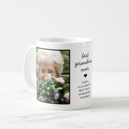 Cute Personalized Best Grandma Ever Photo Coffee Mug