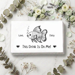 Cute Personalized Beta Fish Wedding Drink Ticket Enclosure Card