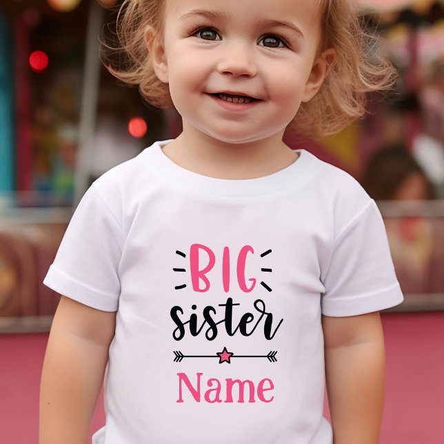 Cute Personalized Big Sister Baby T-Shirt (Cute Personalized Big Sister Baby T-shirt)