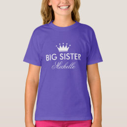 Cute personalized big sister t shirt for girls