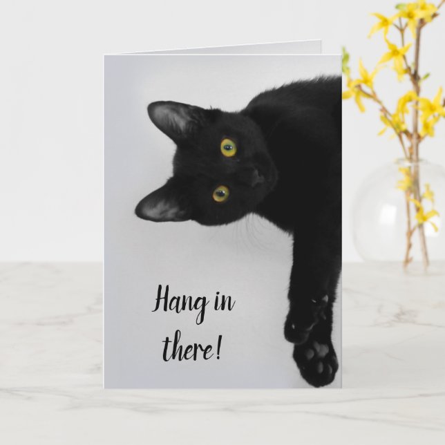 Artery8 Geburtstagskarte – Schwarze Katze Mit Gelben Blumen | Blanko-Innenbereich Für Persönliche Wünsche