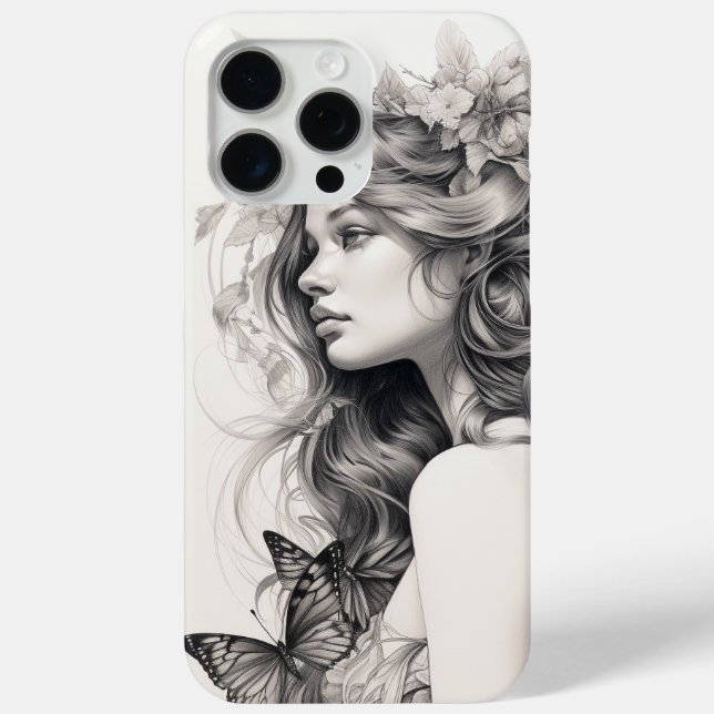 Cute Personalized Black Floral Wildflower Case-Mat Case-Mate iPhone Case (Back)