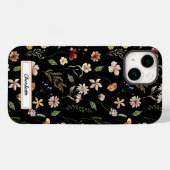 Cute Personalized Black Floral Wildflower Case-Mate iPhone Case (Back (Horizontal))