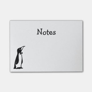 Cute Personalized Black White Penguin Post-it Notes