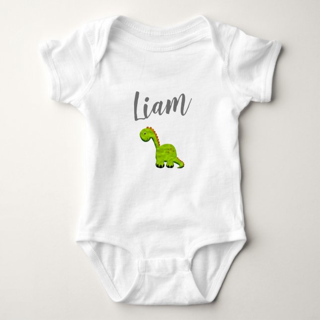 Cute personalized bodysuit with dino (Front)