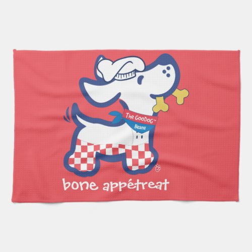 Cute Personalized Bone Apptreat Dog Silhouette  Kitchen Towel