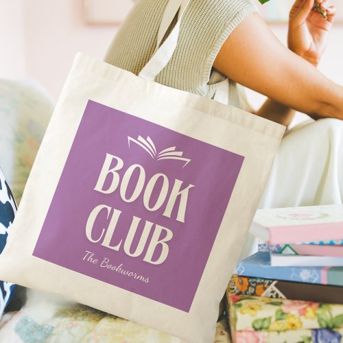 Cute Personalized Book Club Reading Tote Bag