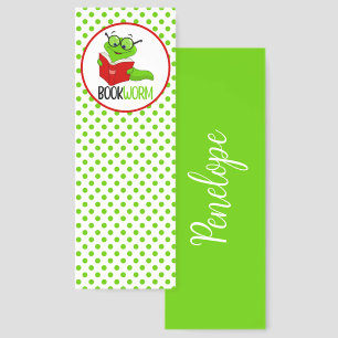 Cute Personalized Bookworm Bookmark