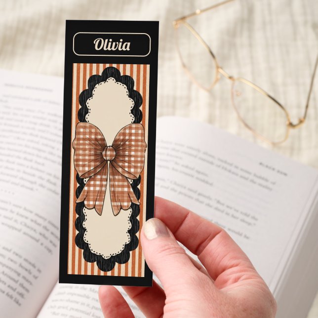 Cute Personalized Bow Bookmark  (Hand)
