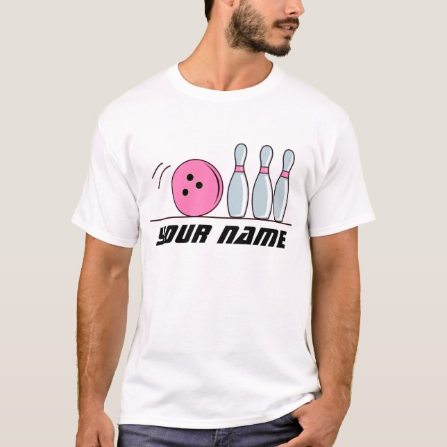 Cute Personalized Bowling Tee Shirt (Front)