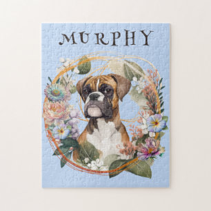 Cute Personalized Boxer Dog Jigsaw Puzzle