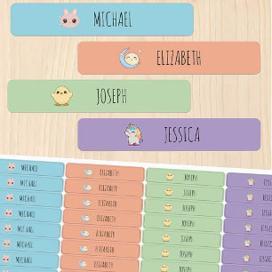 Cute Personalized Boy & Girl Name Kids' Labels
