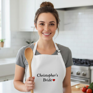 Cute Personalized Bridal Wedding Adult Apron