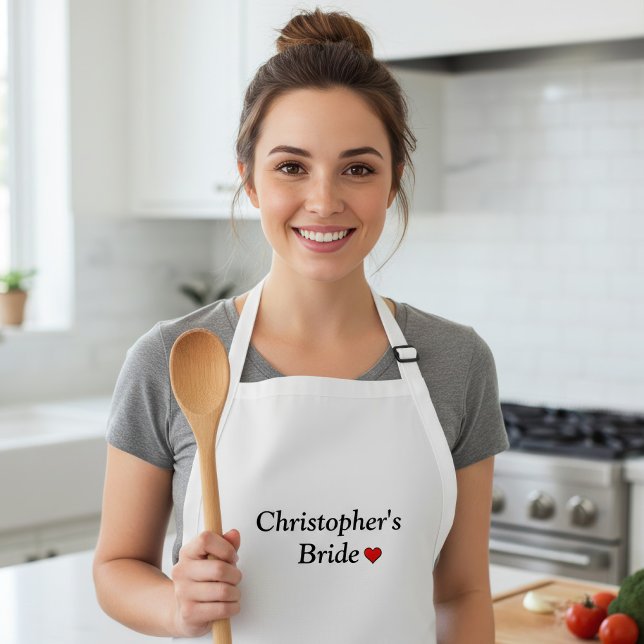 Cute Personalized Bridal Wedding Adult Apron (Creator Uploaded)