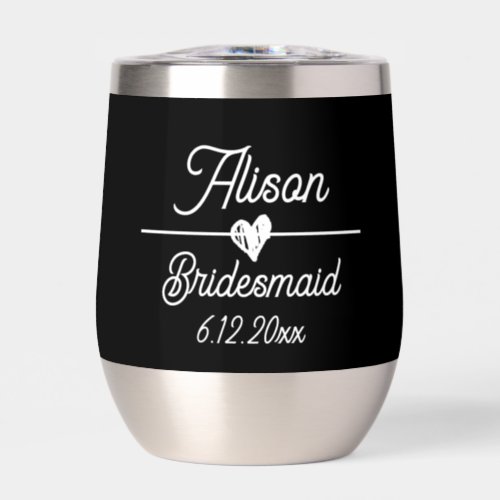Cute Personalized Bridesmaid Gift Thermal Wine Tumbler